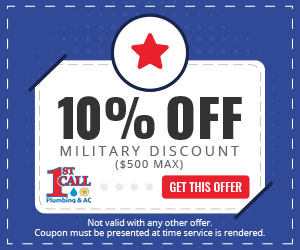 Military discount for plumbing & ac repair San Antonio